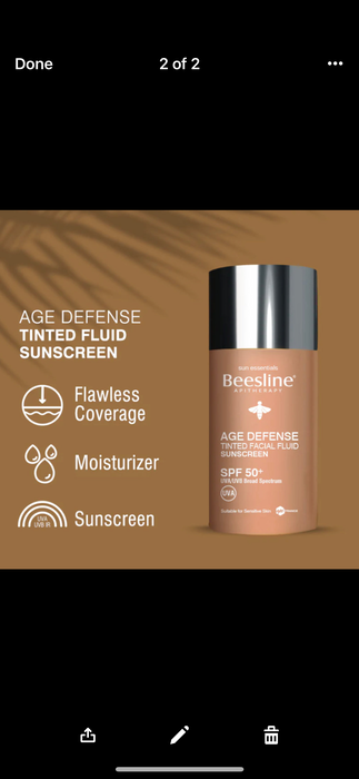 Age Defense Tinted Facial Fluid Sunscreen SPF 50+