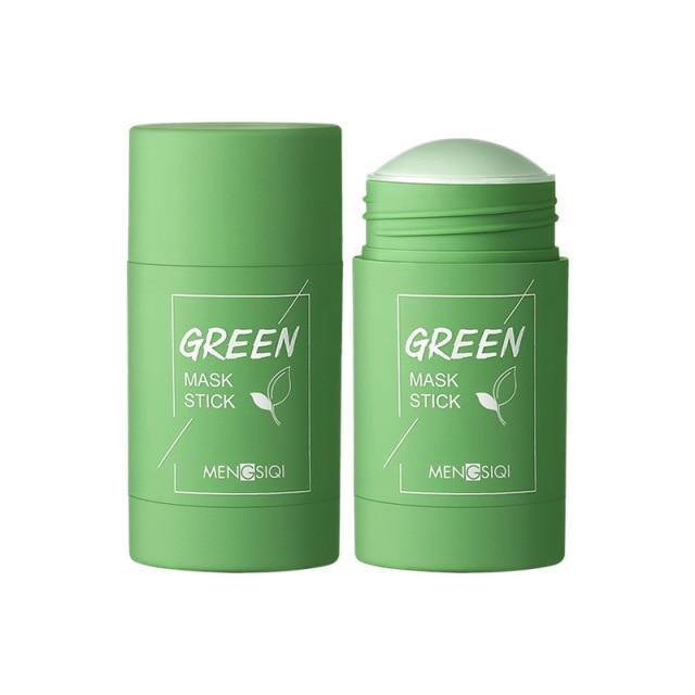 Green Tea Cleansing Solid Mask Eggplant Purifying Clay Stick Mask Oil Control Anti-Acne Mud Cream Beauty Facial Skin Care TSLM1 - Allofbeauty